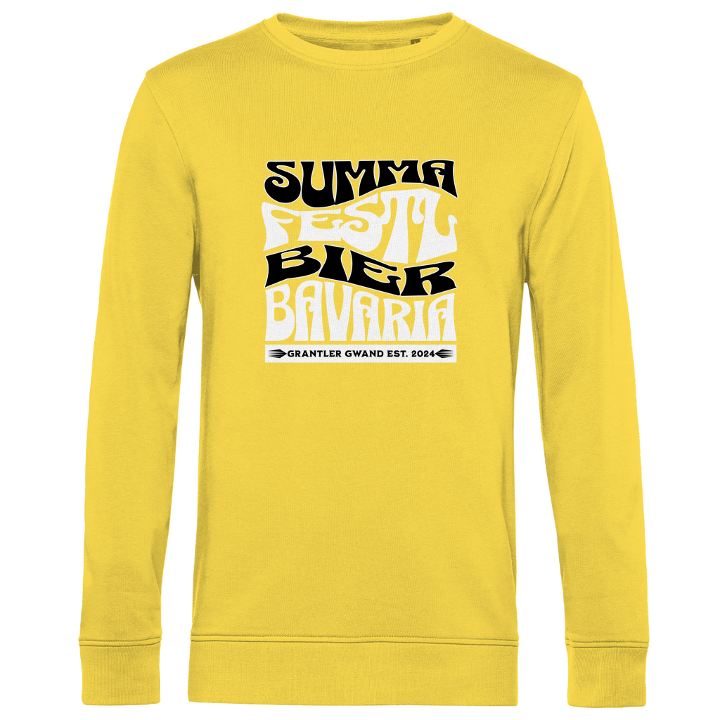 Herren Premium Bio Sweatshirt Summa, Festl, Bier, Bavaria - schwarz/weiß