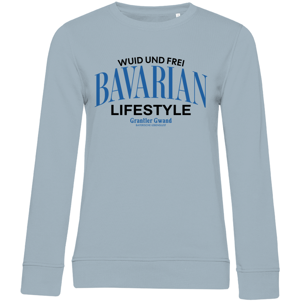Bayerisches Damen Premium Bio Sweatshirt Bavarian Lifestyle - schwarz - Grantler Gwand