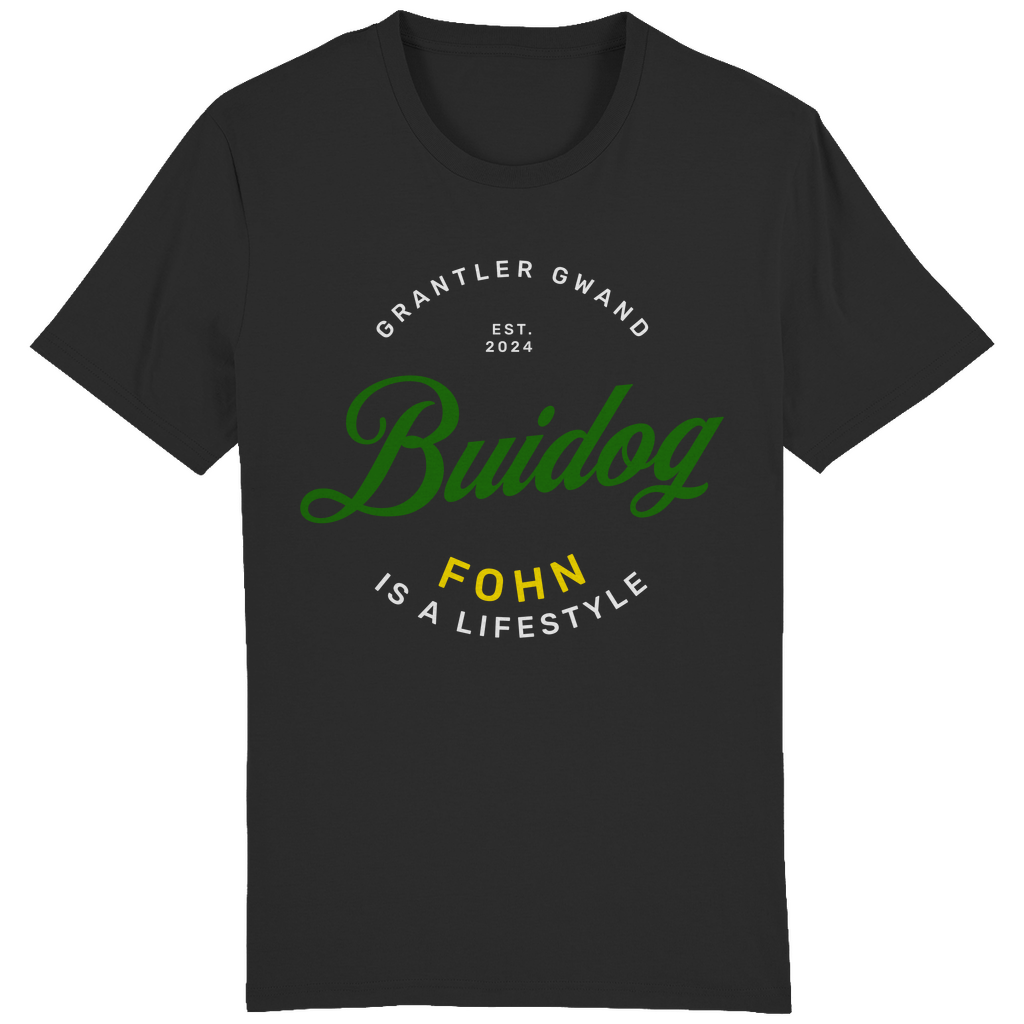 Bayerisches Herren T-Shirt Buidog fohn - gelb/grün - Grantler Gwand