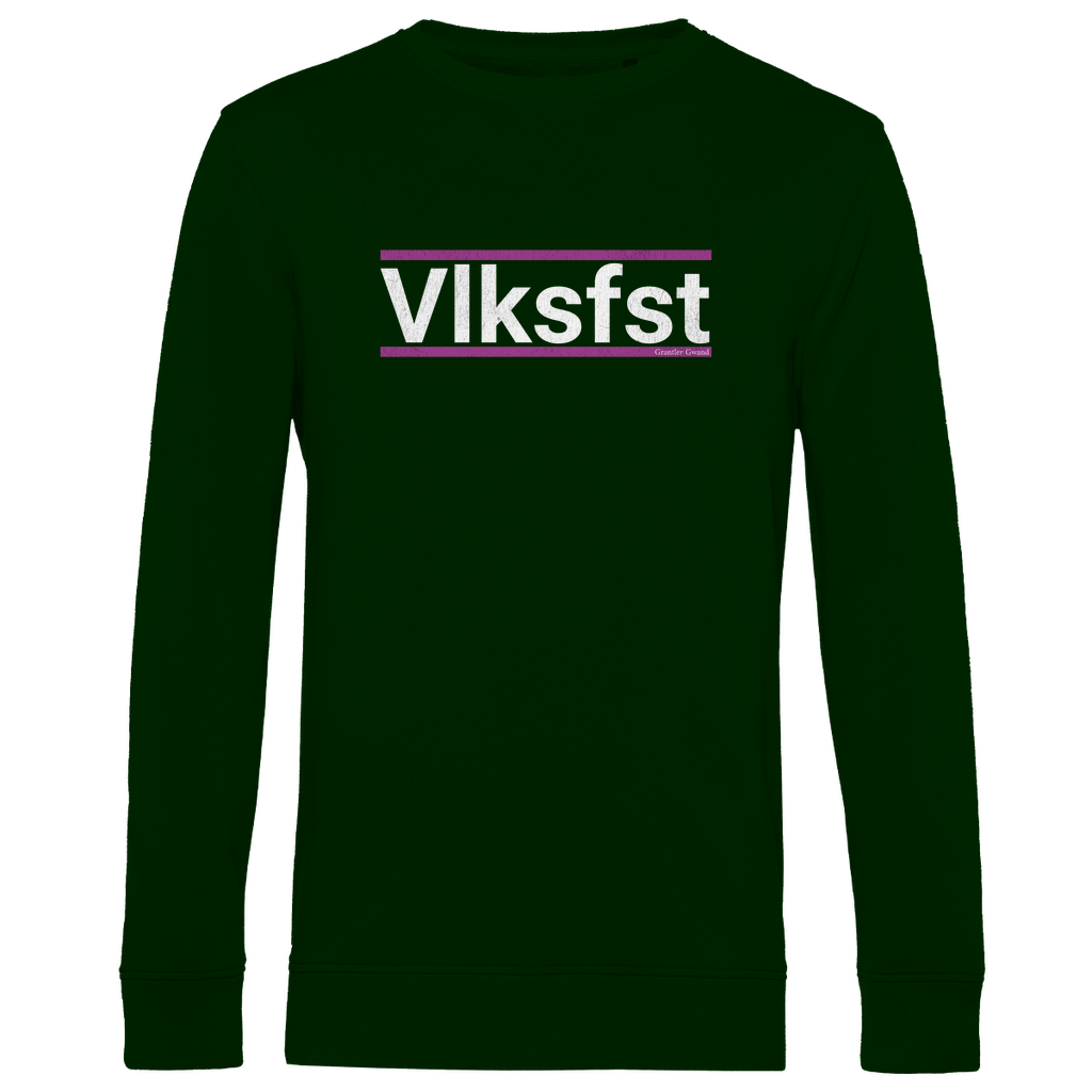 Herren Premium Bio Sweatshirt Vlksfst - lila/weiß