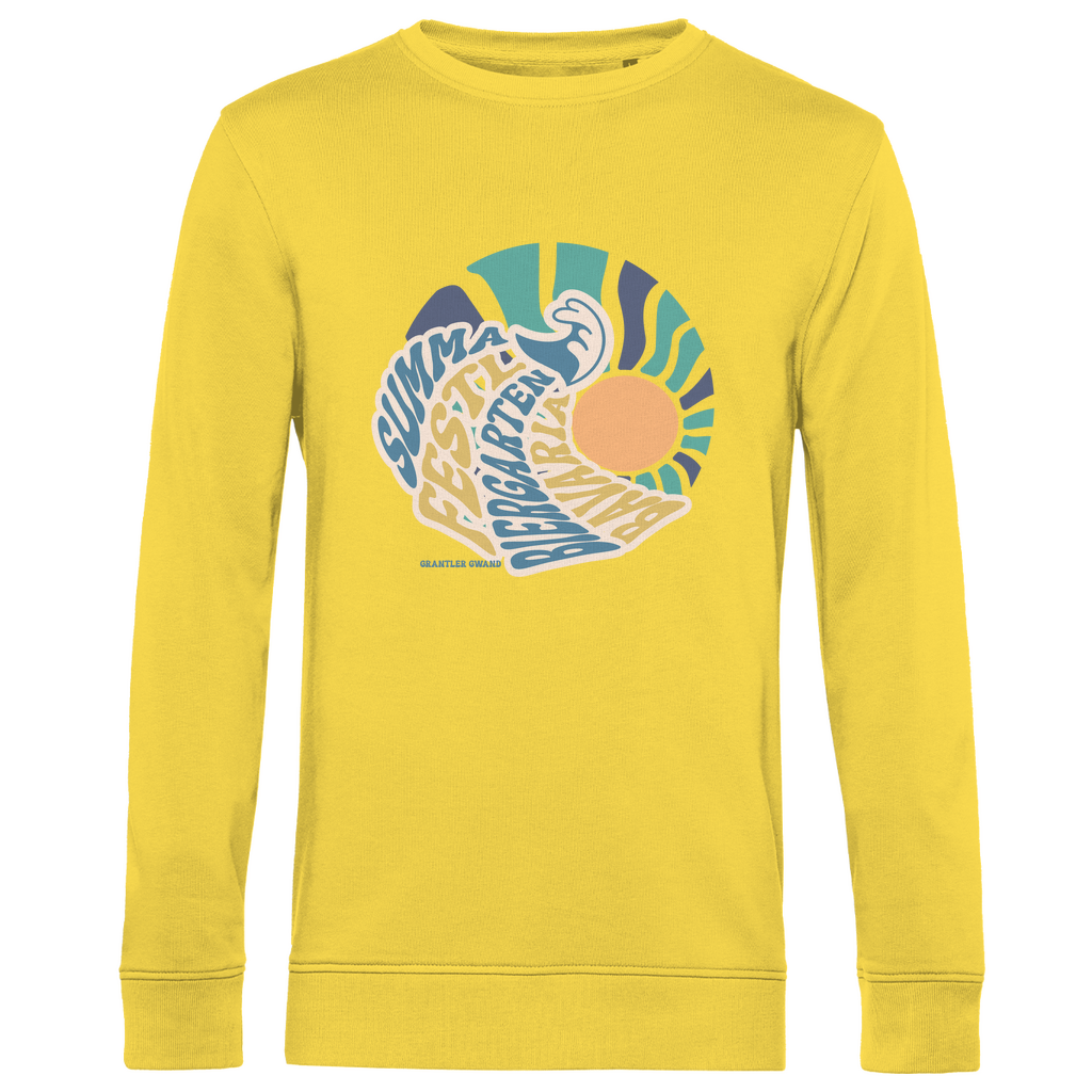 Herren Premium Bio Sweatshirt Summa, Festl, Biergarten, Bavaria - blau/gold