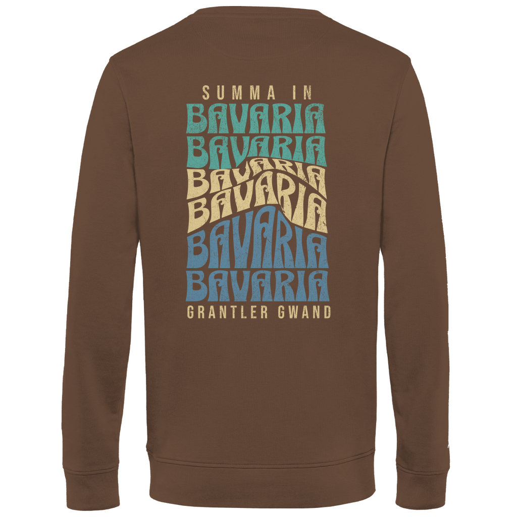 Herren Premium Bio Sweatshirt Summa in Bavaria - Grün/Gold/Blau BACKPRINT