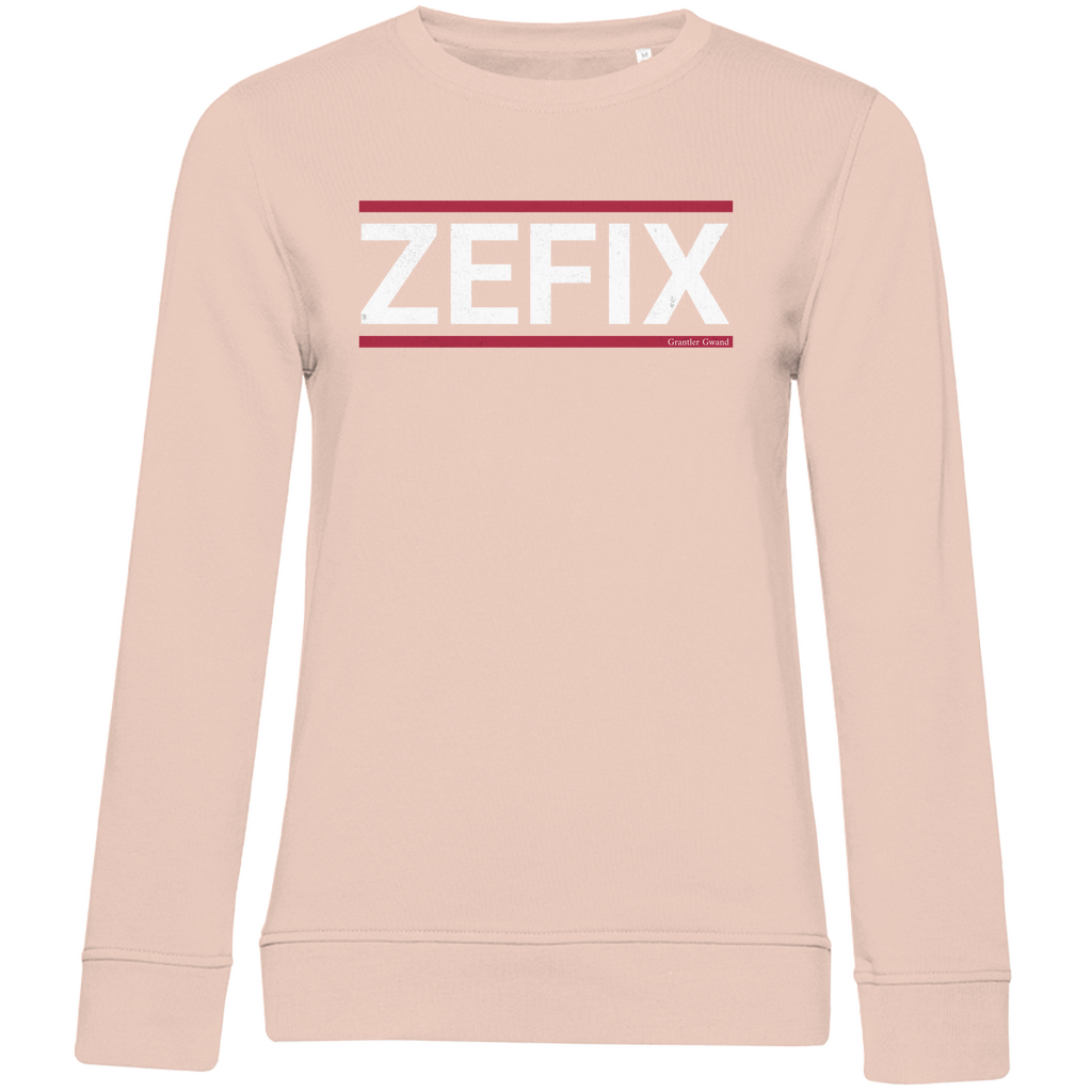 Damen Premium Bio Sweatshirt Zefix - rot/weiß