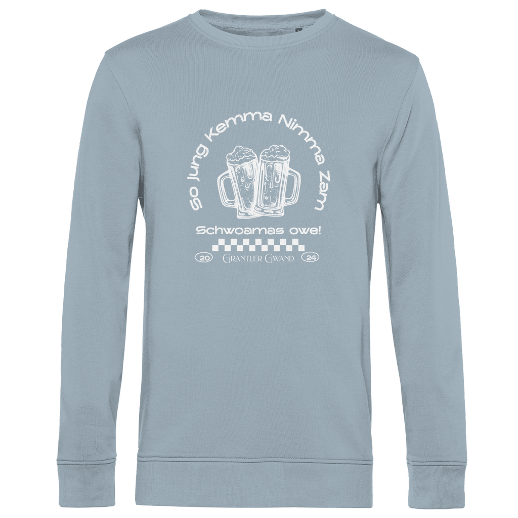 Herren Premium Bio Sweatshirt So jung kemma nimma zam, schwoamas owe - weiß