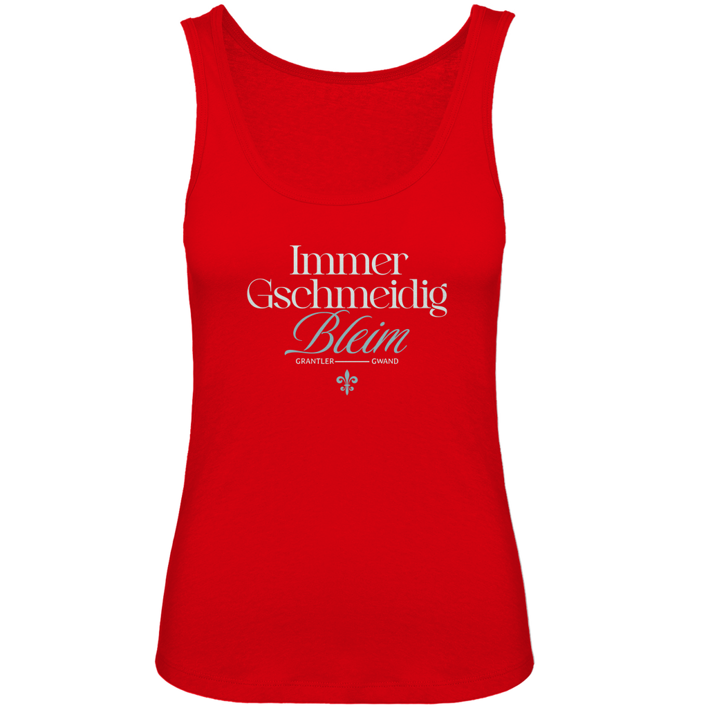Bayerisches Damen Premium Organic Tank Top Immer gschmeidig bleim - grün - Grantler Gwand