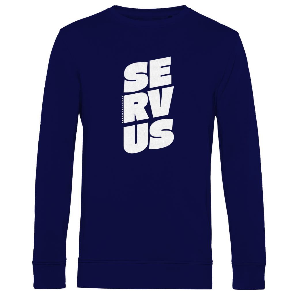 Herren Premium Bio Sweatshirt Servus - weiß