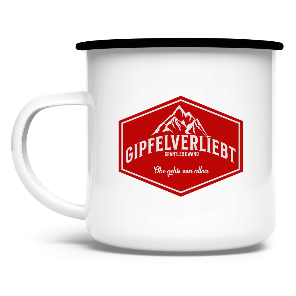 Emaille Tasse Gipfelverliebt Wappen- rot