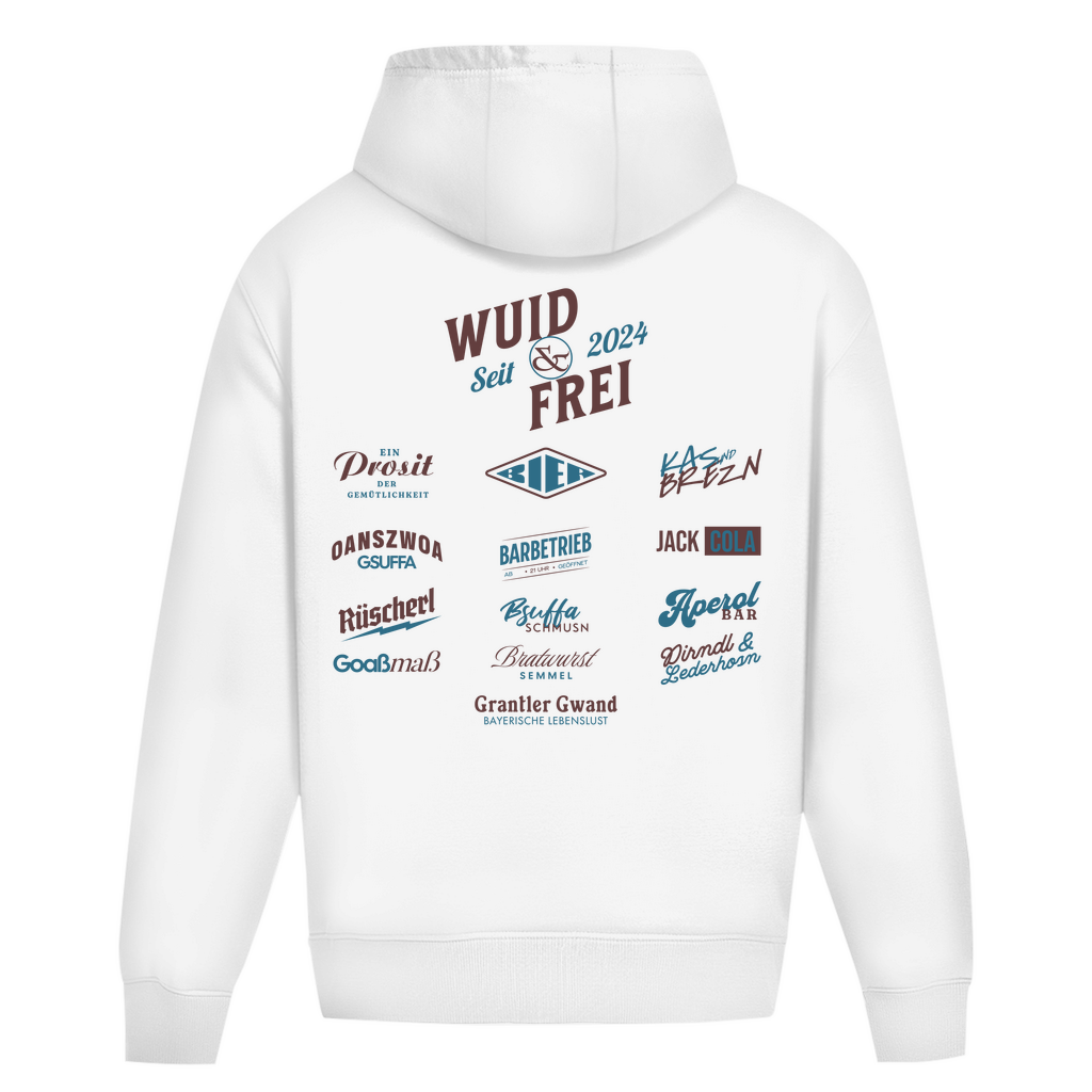 Bayerischer Heavy Oversize Hoodie Unisex - Wuid & Frei Dorfleben - Grantler Gwand