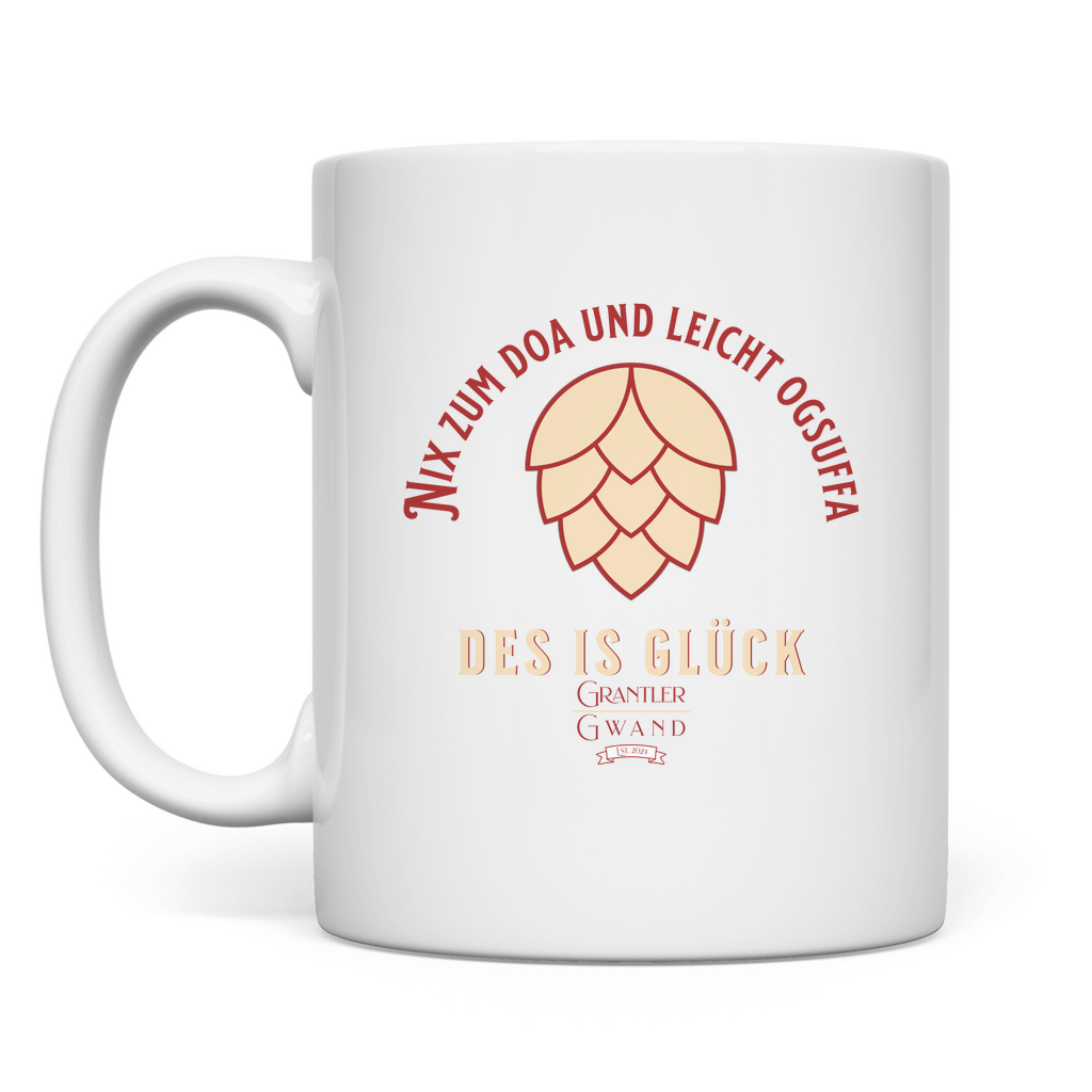 Tasse Nix zum doa und leicht ogsuffa - rot/beige