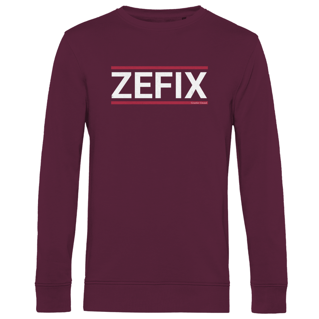 Herren Premium Bio Sweatshirt Zefix - rot/weiß