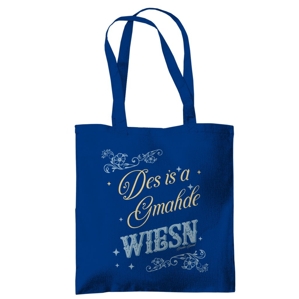 Bayerische Tragetasche Des is a gmahde Wiesn - grün/gold - Grantler Gwand