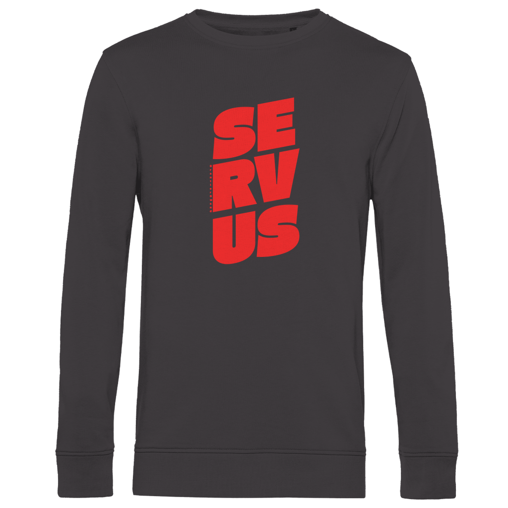 Herren Premium Bio Sweatshirt Servus - rot