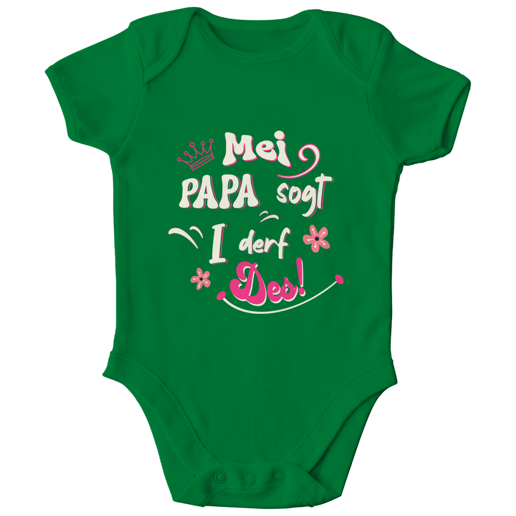 Bayerischer Baby Bio Body Mei Papa sogt I derf des - pink - Grantler Gwand