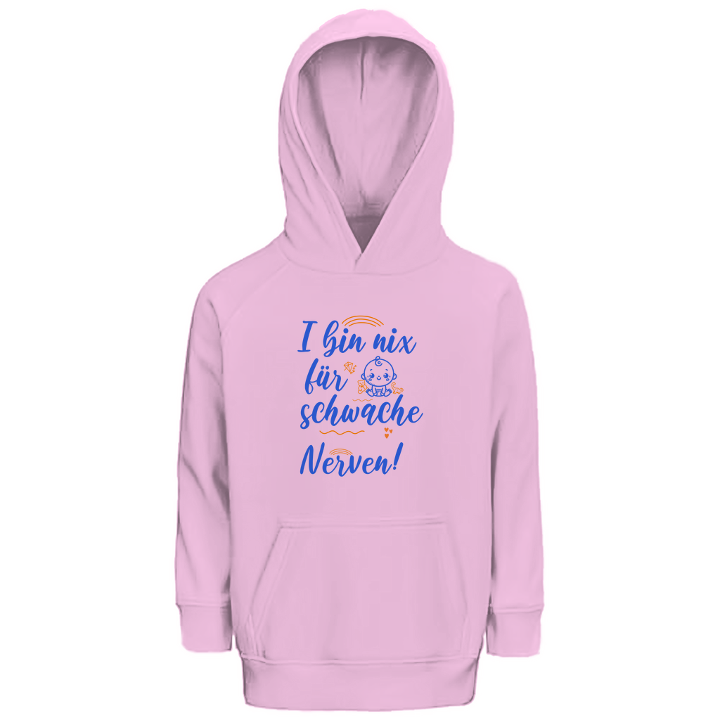 Bayerische Kinder Premium Bio Hoodie I bin nix für schwache Nerven - Grantler Gwand