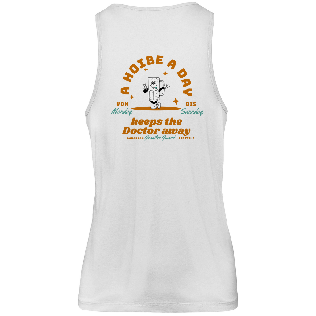 Bayerisches Herren Premium Tank Top - A Hoibe a day keeps the doctor away - Front- und Backprint - Grantler Gwand