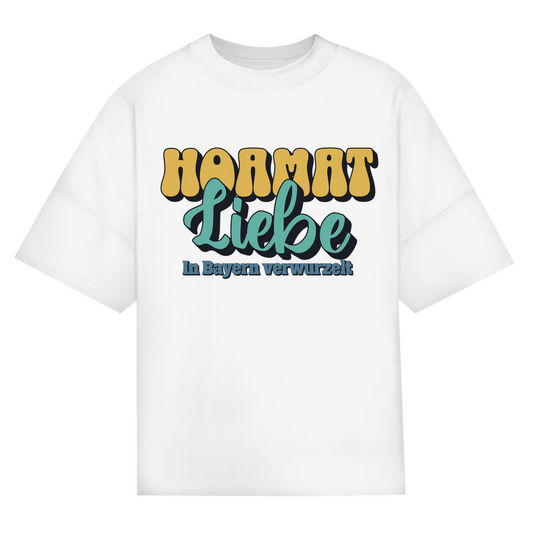 Bayerisches Oversize T-Shirt Unisex - Hoamat Liebe -gold/grün - Grantler Gwand
