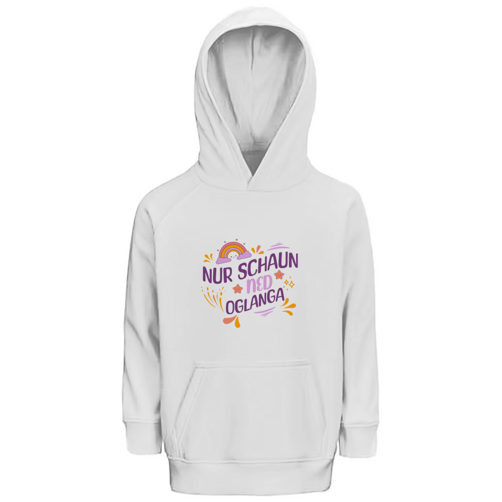 Bayerischer Kinder Premium Bio Hoodie Nur schaun, ned oglanga - Grantler Gwand