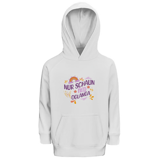 Bayerischer Kinder Premium Bio Hoodie Nur schaun, ned oglanga - Grantler Gwand