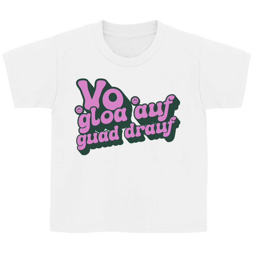 Bayerisches Kinder T-Shirt - Vo gloa auf guad drauf - lila - Grantler Gwand
