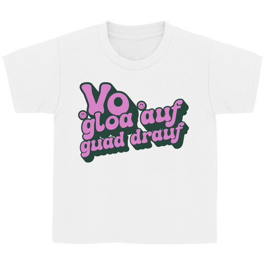 Bayerisches Kinder T-Shirt - Vo gloa auf guad drauf - lila - Grantler Gwand