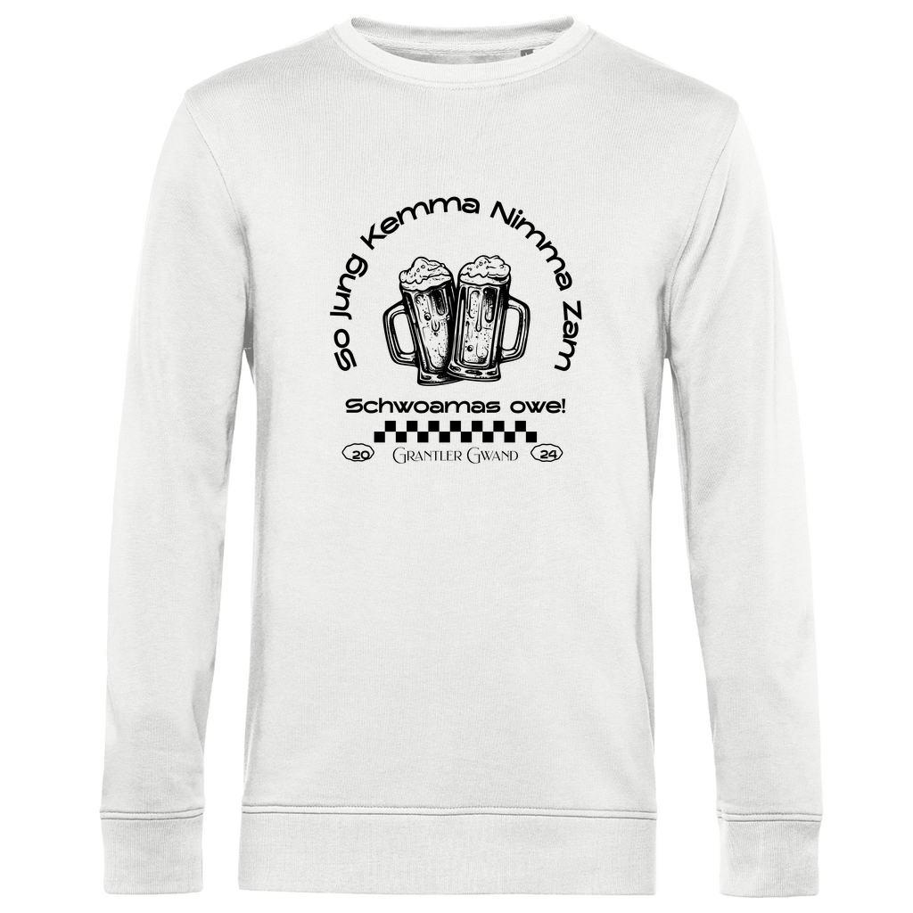 Herren Premium Bio Sweatshirt So jung kemma nimma zam, schwoamas owe - schwarz
