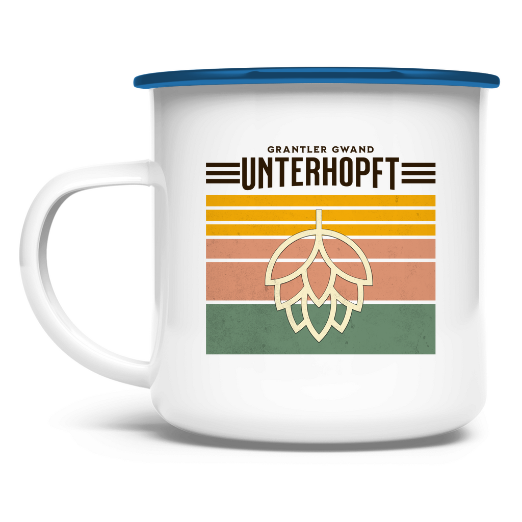 Emaille Tasse Unterhopft - schwarz