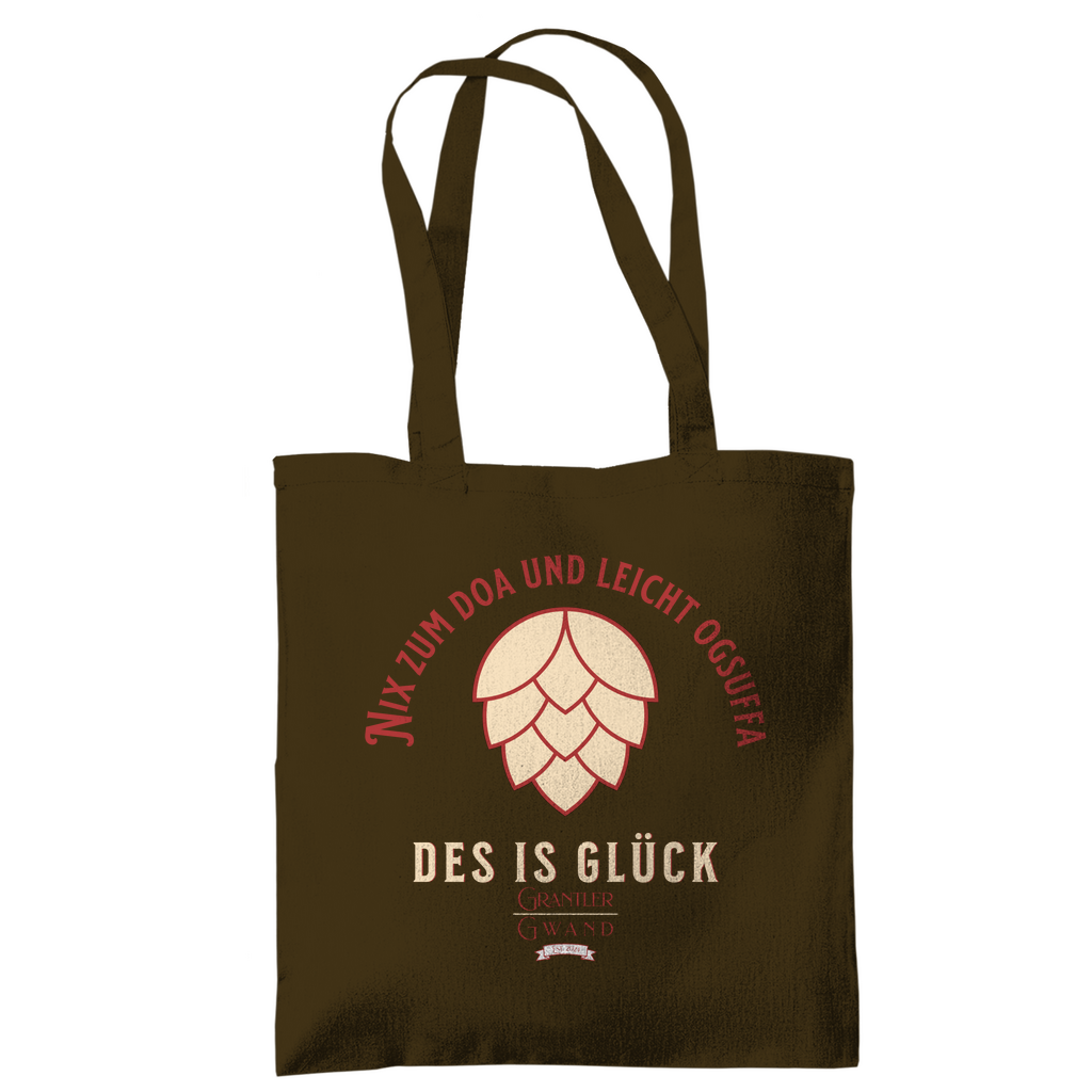 Bayerische Tragetasche Nix zum doa und leicht ogsuffa - rot/beige - Grantler Gwand