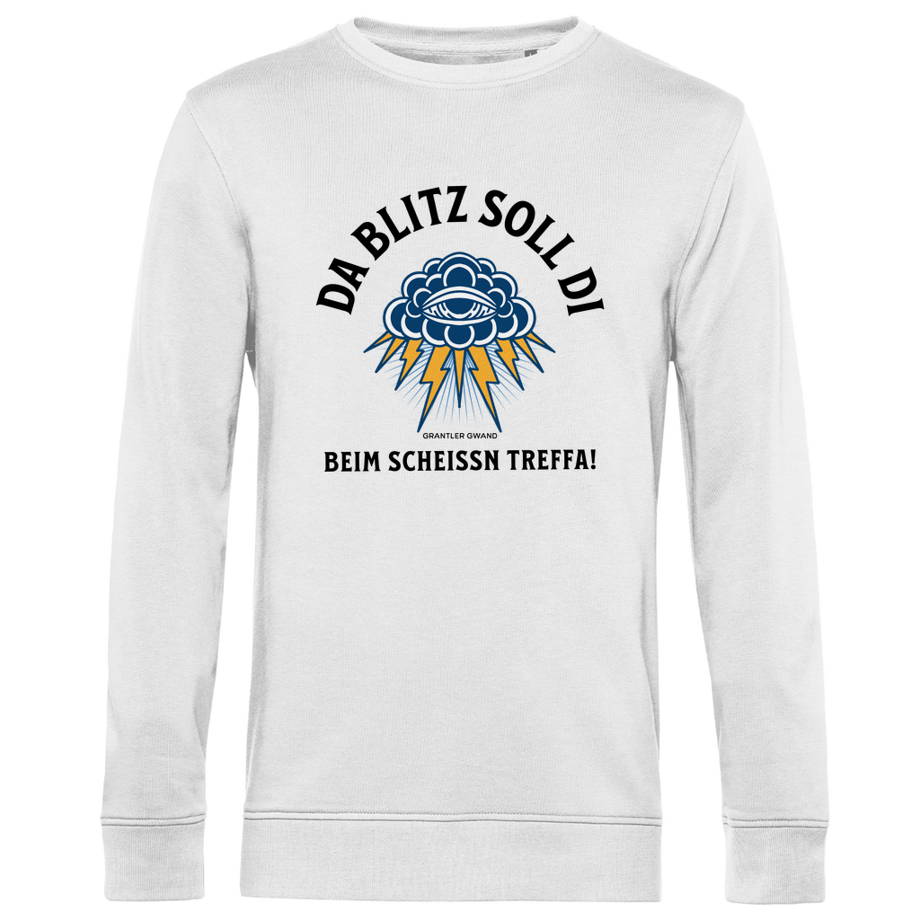 Herren Premium Bio Sweatshirt Da Blitz soll di beim scheissn treffa - schwarz