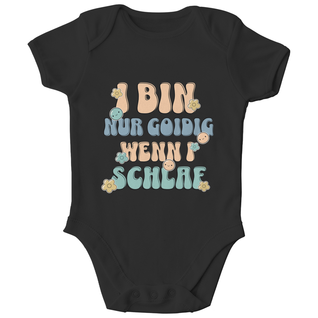 Bayerischer Baby Bio Body I bin nur goidig, wenn I schlaf - Grantler Gwand