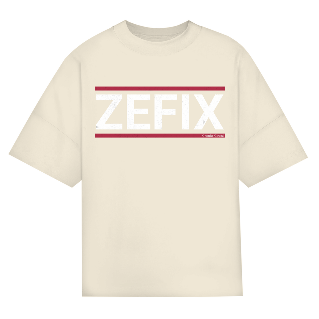 Bayerisches Oversize T-Shirt Unisex - Zefix - rot/weiß - Grantler Gwand