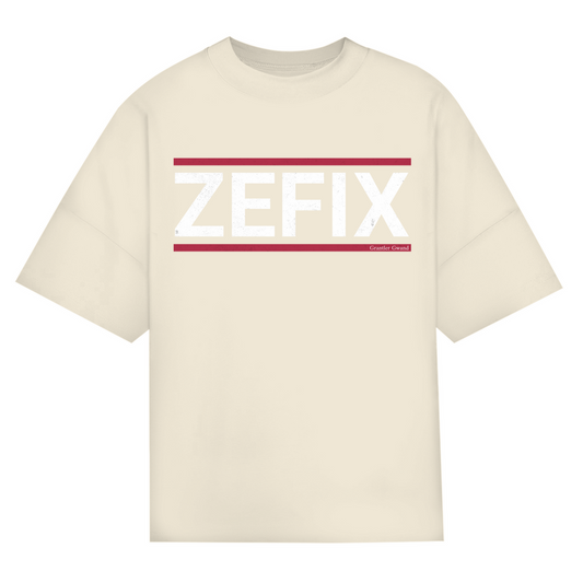 Bayerisches Oversize T-Shirt Unisex - Zefix - rot/weiß - Grantler Gwand