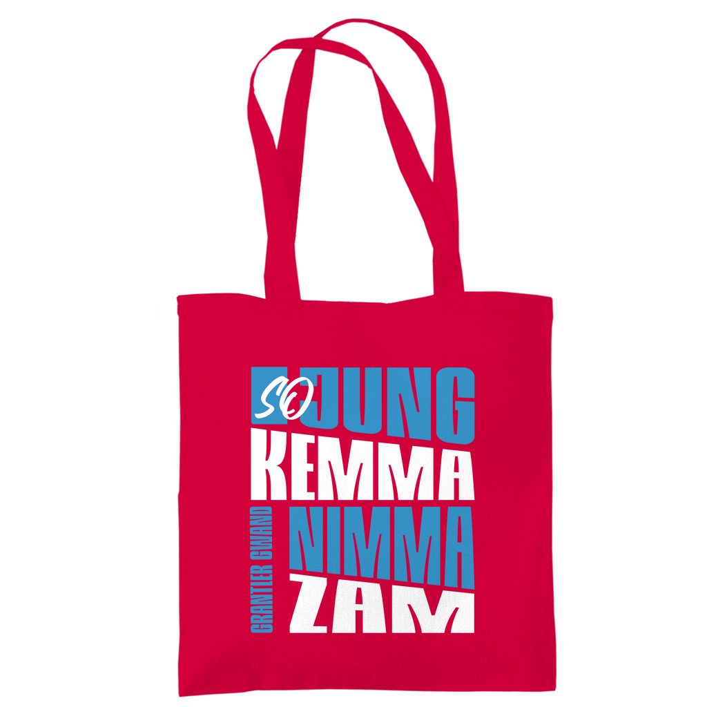 Bayerische Tragetasche - So jung kemma nimma zam - blau/weiß - Grantler Gwand
