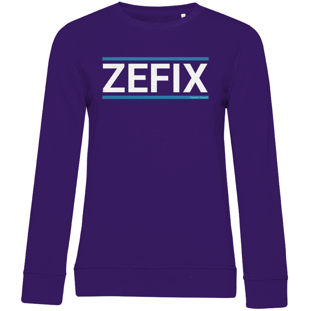 Damen Premium Bio Sweatshirt Zefix - blau/weiß