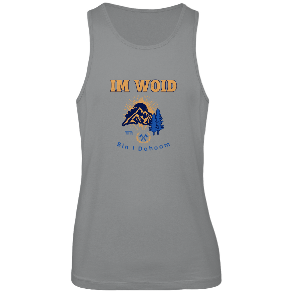 Bayerisches Herren Premium Tank Top Im Woid bin i dahoam - blau - Grantler Gwand