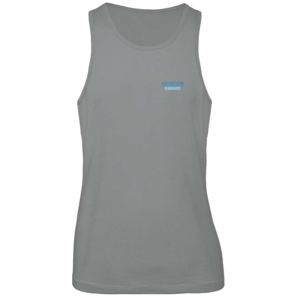 Bayerisches Herren Premium Tank Top Scheiss da nix, dann feid da nix - blau - Front und Backprint - Grantler Gwand