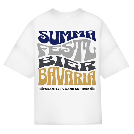 Bayerisches Oversize T-Shirt Unisex - Summa, Festl, Bier, Bavaria - dunkelblau - Grantler Gwand