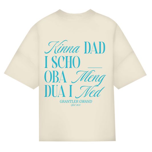 Bayerisches Oversize T-Shirt Unisex - Kinna dad i scho, oba meng dua i ned - blau - Grantler Gwand