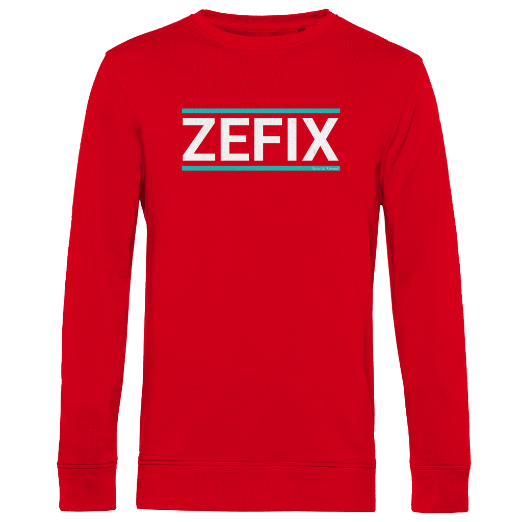 Herren Premium Bio Sweatshirt Zefix - grün/weiß