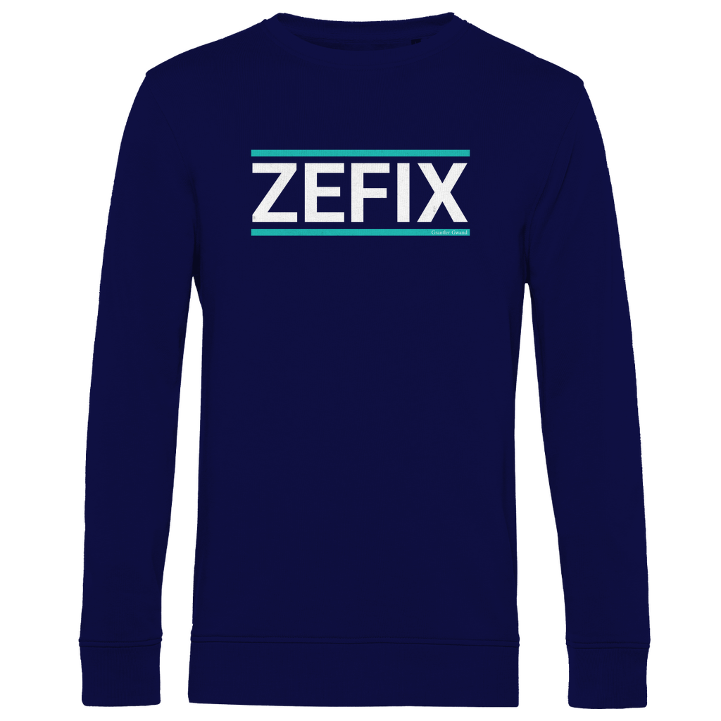 Herren Premium Bio Sweatshirt Zefix - grün/weiß
