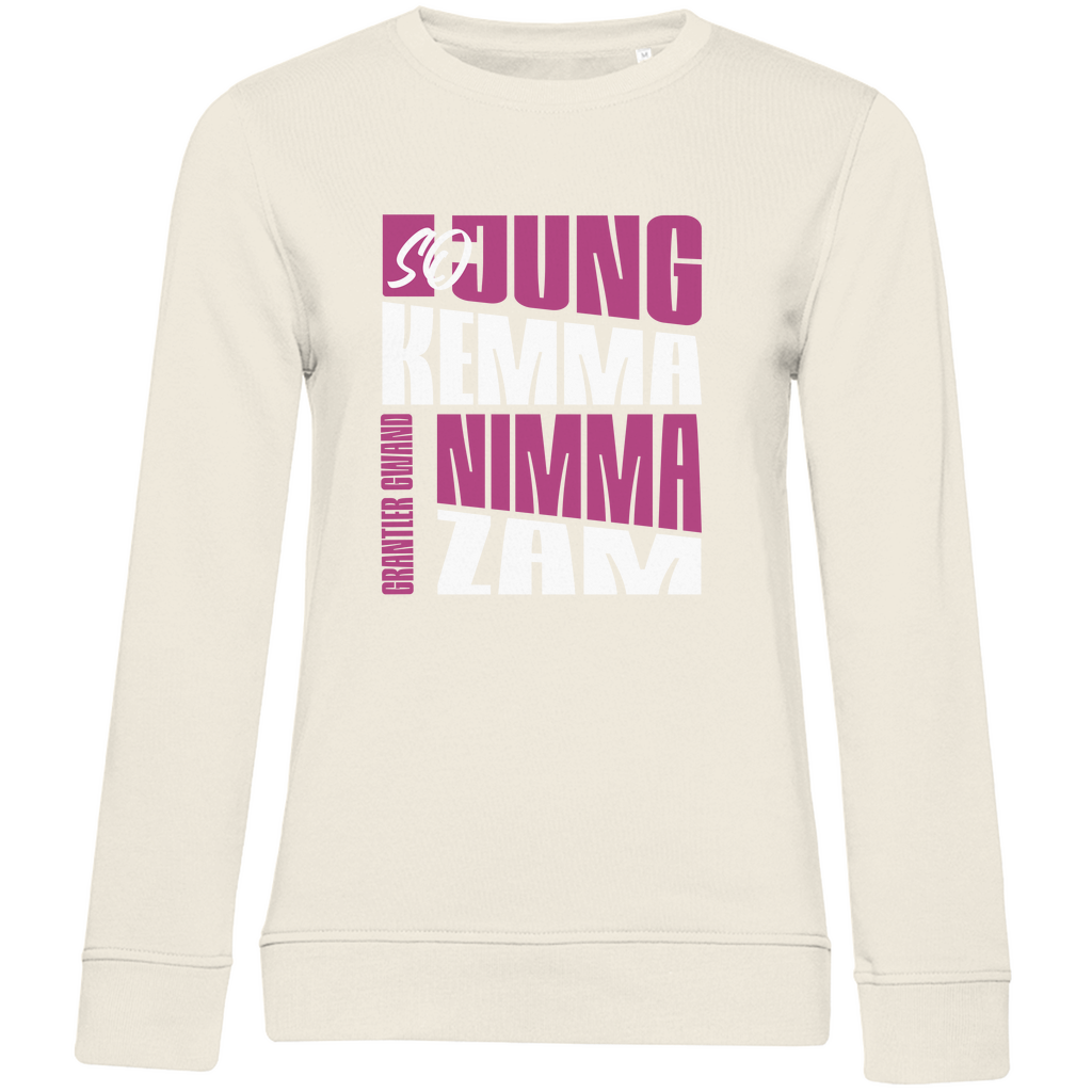 Damen Premium Bio Sweatshirt So jung kemma nimma zam - lila/weiß