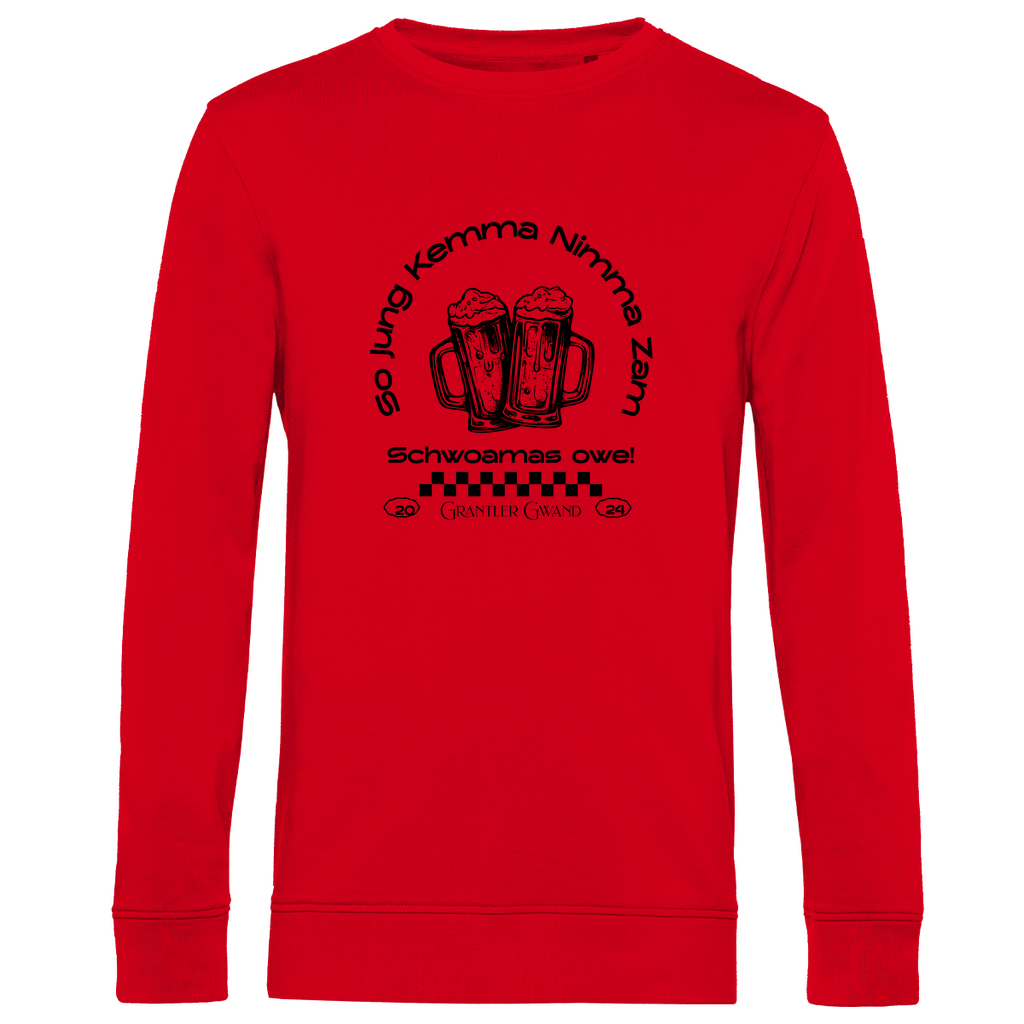 Herren Premium Bio Sweatshirt So jung kemma nimma zam, schwoamas owe - schwarz