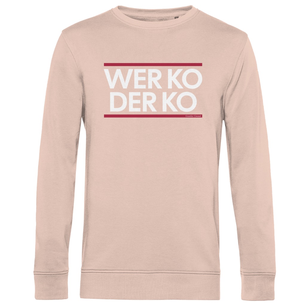 Herren Premium Bio Sweatshirt wer ko der ko - rot/weiß