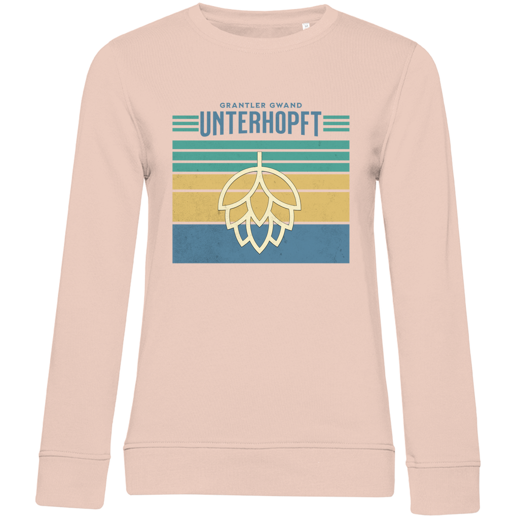 Damen Premium Bio Sweatshirt Unterhopft - blau
