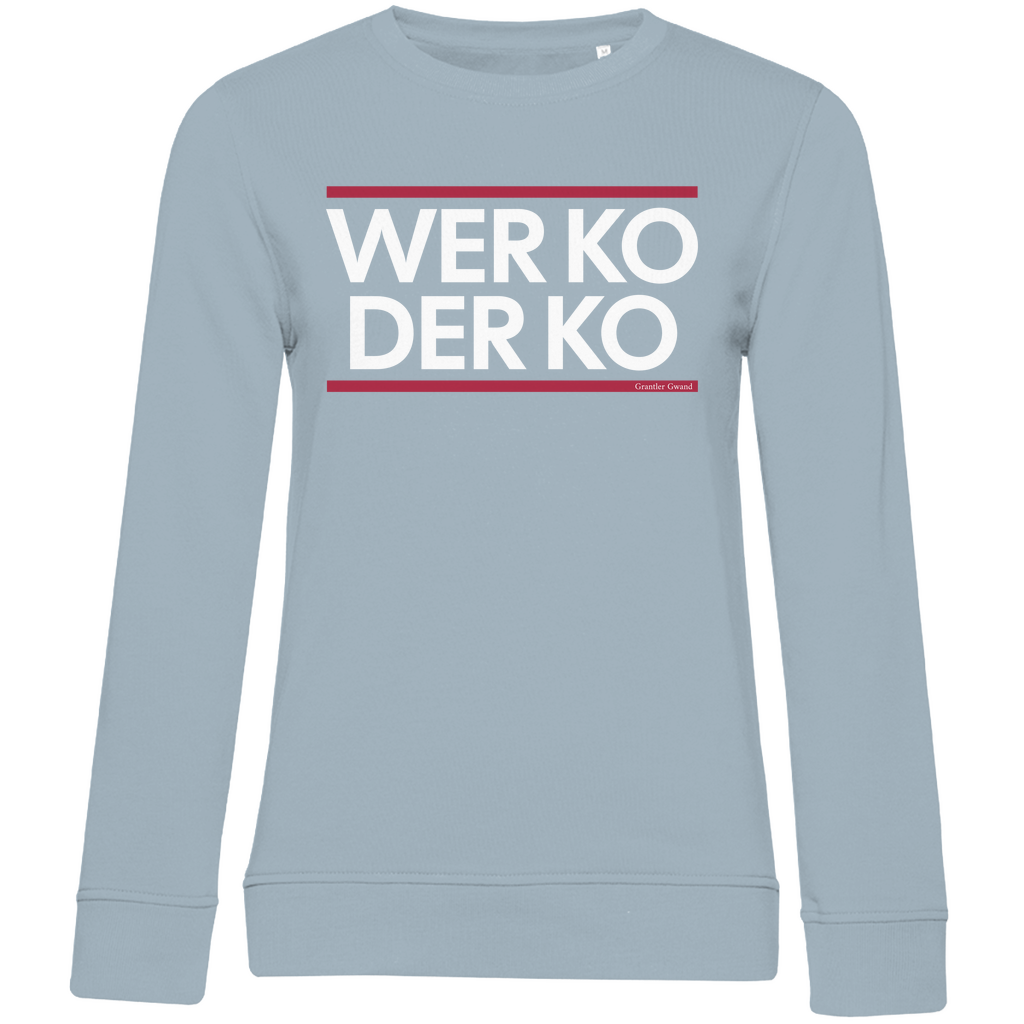 Damen Premium Bio Sweatshirt wer ko der ko - rot/weiß
