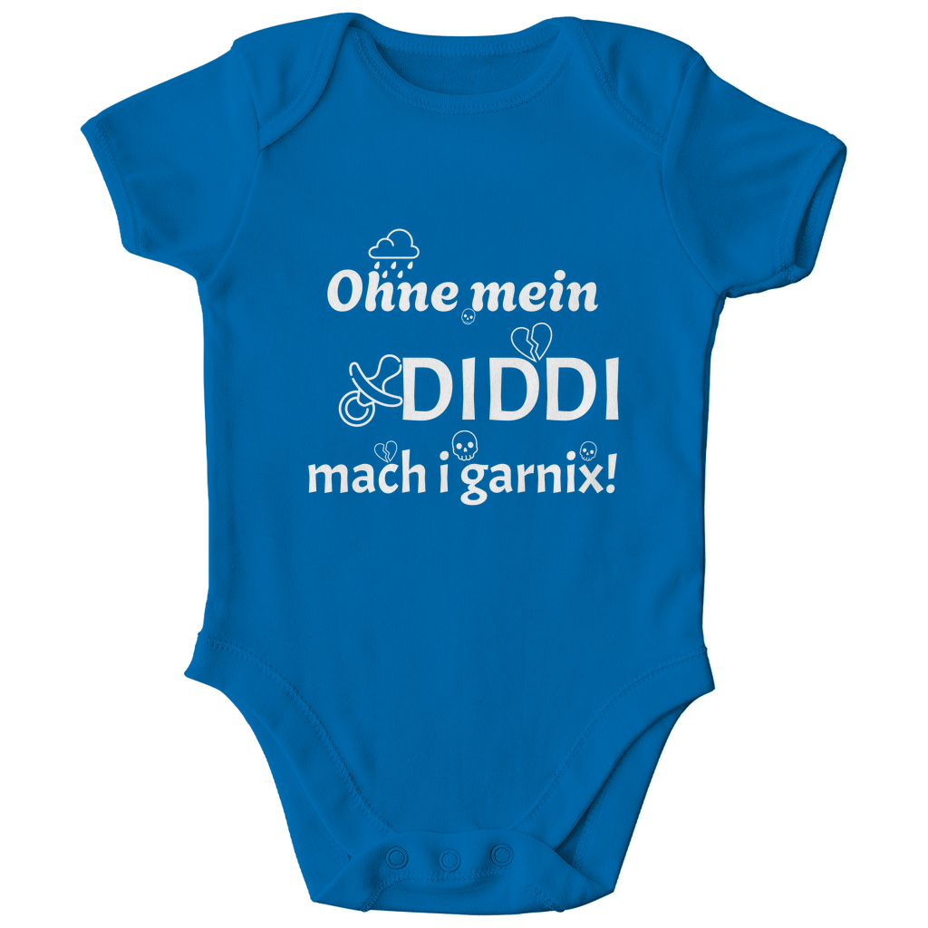 Bayerischer Bio Baby Body Ohne mein Diddi - weiß - Grantler Gwand