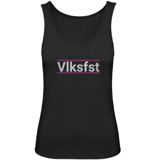 Bayerisches Damen Premium Organic Tank Top Vlksfst - lila/weiß - Grantler Gwand