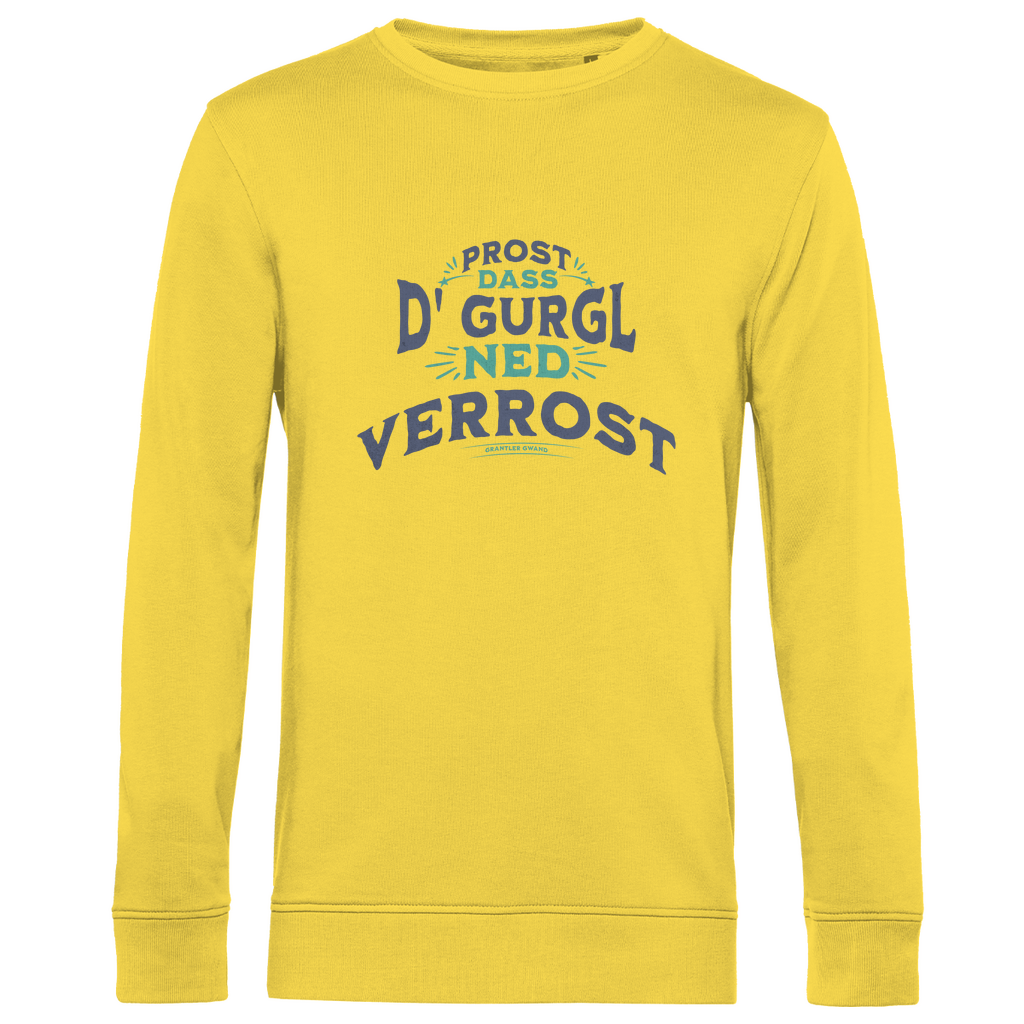 Herren Premium Bio Sweatshirt Prost, dass´d Gurgl ned verrost - grün