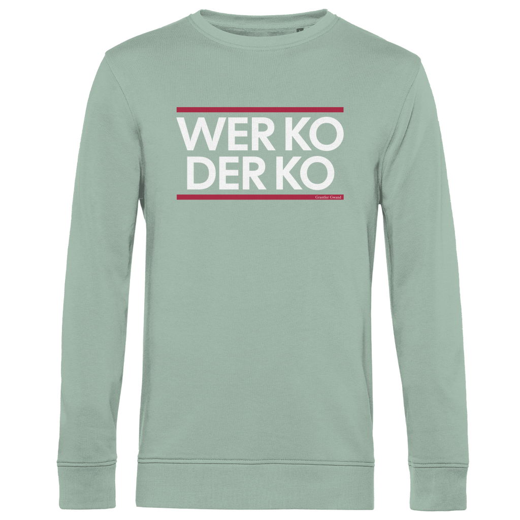 Herren Premium Bio Sweatshirt wer ko der ko - rot/weiß