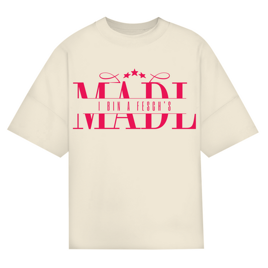 Bayerisches Oversize T-Shirt Frauen - I bin a fesch´s Madl - rot - Grantler Gwand