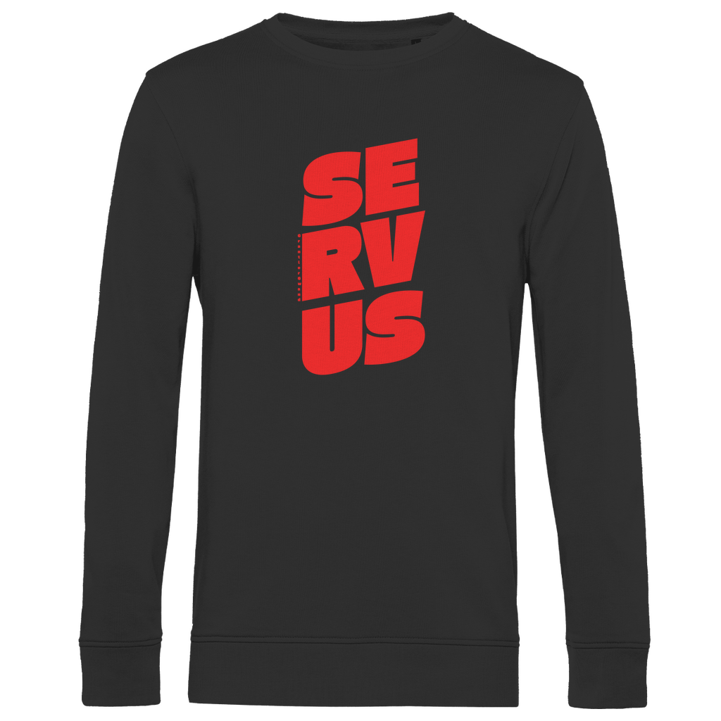 Herren Premium Bio Sweatshirt Servus - rot
